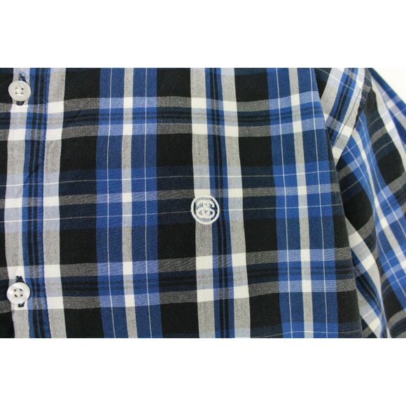 Stussy Short sleeve Button Up Shirt Mens XL Plaid - Picture 3 of 6